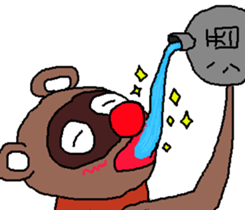 Drunken racoon dog (English) sticker #9261642