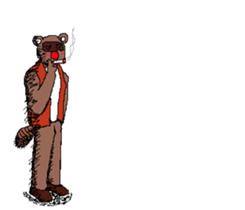 Drunken racoon dog (English) sticker #9261646