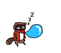 Drunken racoon dog (English) sticker #9261654