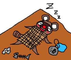 Drunken racoon dog (English) sticker #9261655