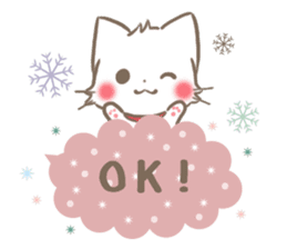 mild-fluffy-White-cat-Balloon sticker #9266338