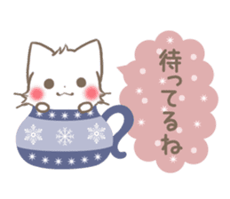 mild-fluffy-White-cat-Balloon sticker #9266343