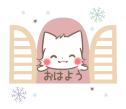 mild-fluffy-White-cat-Balloon sticker #9266344