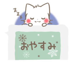 mild-fluffy-White-cat-Balloon sticker #9266345