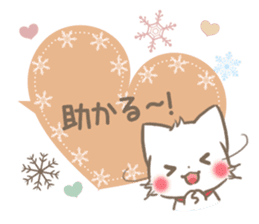 mild-fluffy-White-cat-Balloon sticker #9266351