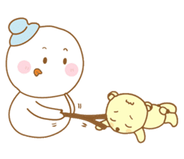 Snowman and Teddy bear-friendship story sticker #9268466