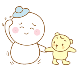 Snowman and Teddy bear-friendship story sticker #9268470