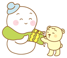 Snowman and Teddy bear-friendship story sticker #9268475