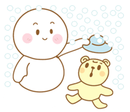 Snowman and Teddy bear-friendship story sticker #9268477
