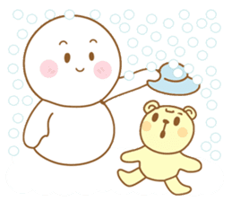Snowman and Teddy bear-friendship story sticker #9268477