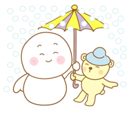 Snowman and Teddy bear-friendship story sticker #9268478