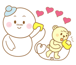 Snowman and Teddy bear-friendship story sticker #9268480