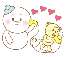 Snowman and Teddy bear-friendship story sticker #9268480