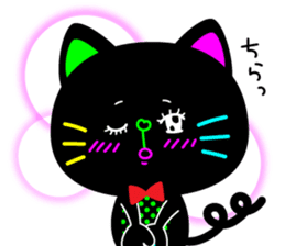 Colorful flashy cat sticker #9273363