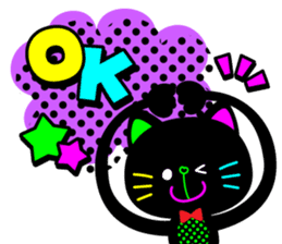 Colorful flashy cat sticker #9273378