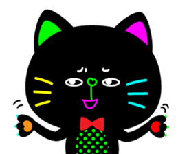 Colorful flashy cat sticker #9273383