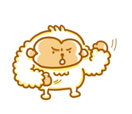 Cute a monkey mokomoko sticker #9276147