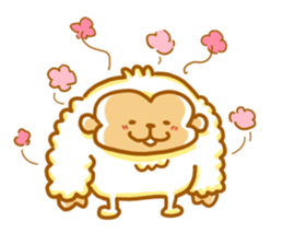 Cute a monkey mokomoko sticker #9276148