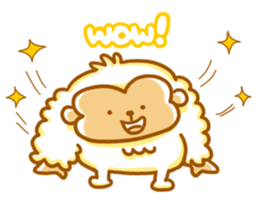 Cute a monkey mokomoko sticker #9276149