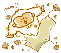 Cute a monkey mokomoko sticker #9276152