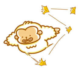 Cute a monkey mokomoko sticker #9276154