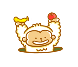 Cute a monkey mokomoko sticker #9276155