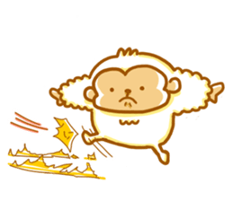 Cute a monkey mokomoko sticker #9276158