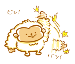 Cute a monkey mokomoko sticker #9276159