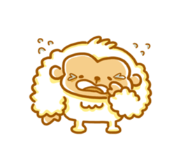 Cute a monkey mokomoko sticker #9276161