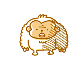 Cute a monkey mokomoko sticker #9276164