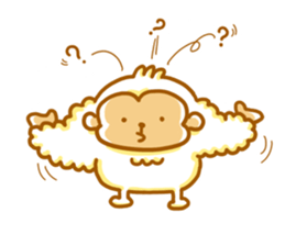 Cute a monkey mokomoko sticker #9276167