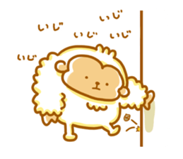 Cute a monkey mokomoko sticker #9276170