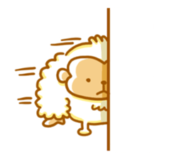 Cute a monkey mokomoko sticker #9276171