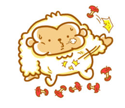 Cute a monkey mokomoko sticker #9276178