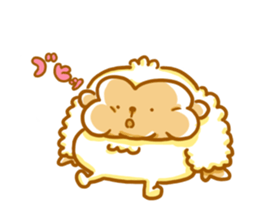 Cute a monkey mokomoko sticker #9276179