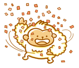 Cute a monkey mokomoko sticker #9276181