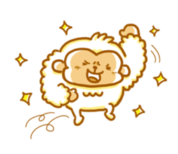 Cute a monkey mokomoko sticker #9276182