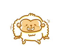 Cute a monkey mokomoko sticker #9276183