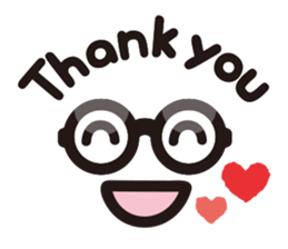 Simple glasses English sticker #9276384