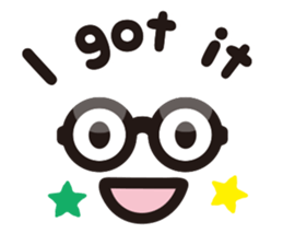 Simple glasses English sticker #9276385