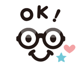 Simple glasses English sticker #9276386