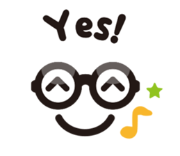 Simple glasses English sticker #9276387