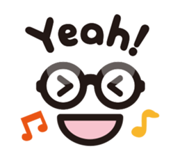 Simple glasses English sticker #9276388