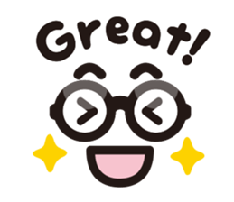 Simple glasses English sticker #9276390