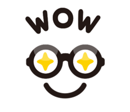 Simple glasses English sticker #9276391