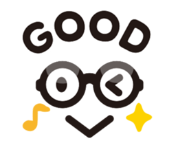 Simple glasses English sticker #9276392