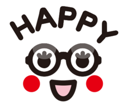 Simple glasses English sticker #9276393