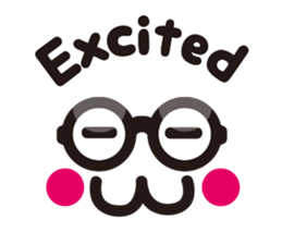 Simple glasses English sticker #9276394