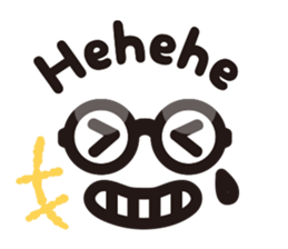 Simple glasses English sticker #9276397