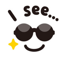 Simple glasses English sticker #9276398